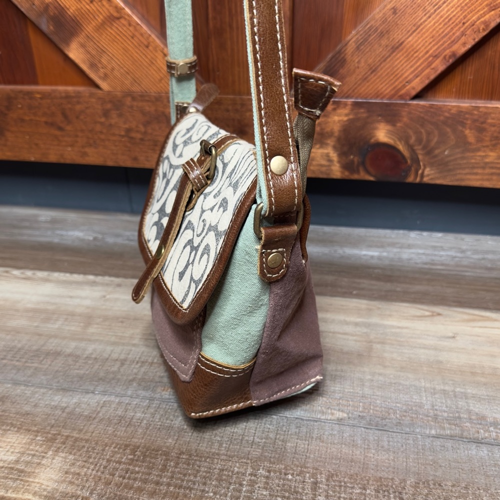 Myra Bag Leaf Print Small Crossbody Purse - Picture 7 of 12